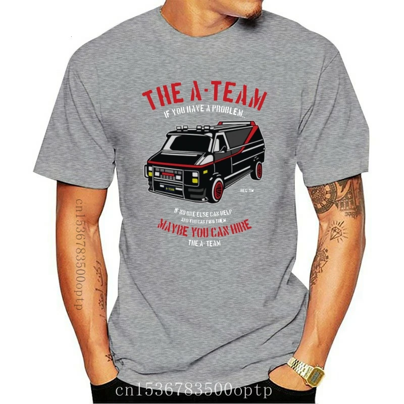 

New The A-Team Van Men'S Funny T-Shirts 80'S Tv Programme T-Shirt Show Mr-T Vintage Graphic Tee Shirt