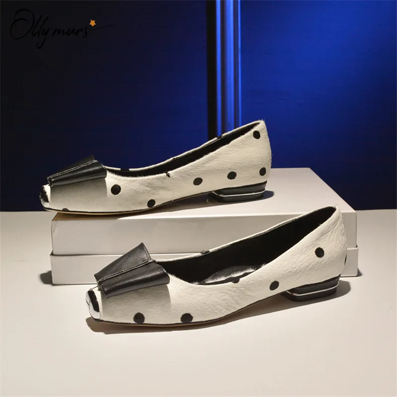 

OllyMurs Fashion Style Spring Summer Women Flat Shoes Round Toe Slip On Shallow Mouth Black White Women Flats Casual Shoes Woman