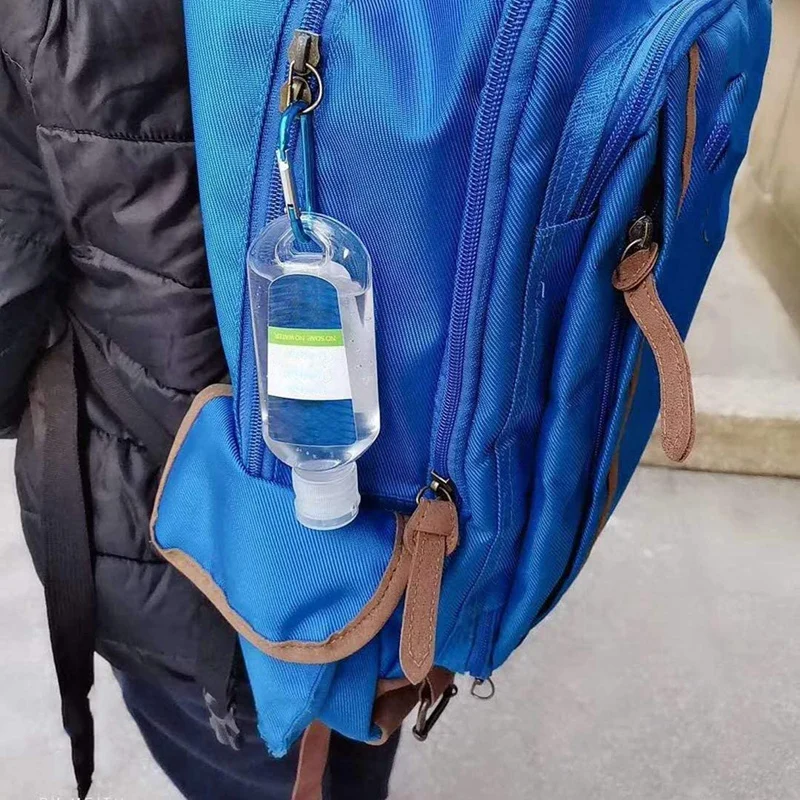 

10 Pcs 50Ml Refillable Bottles Travel Containers Empty Plastic Bottles with Hook Carabiner Belt Clip Ran Color