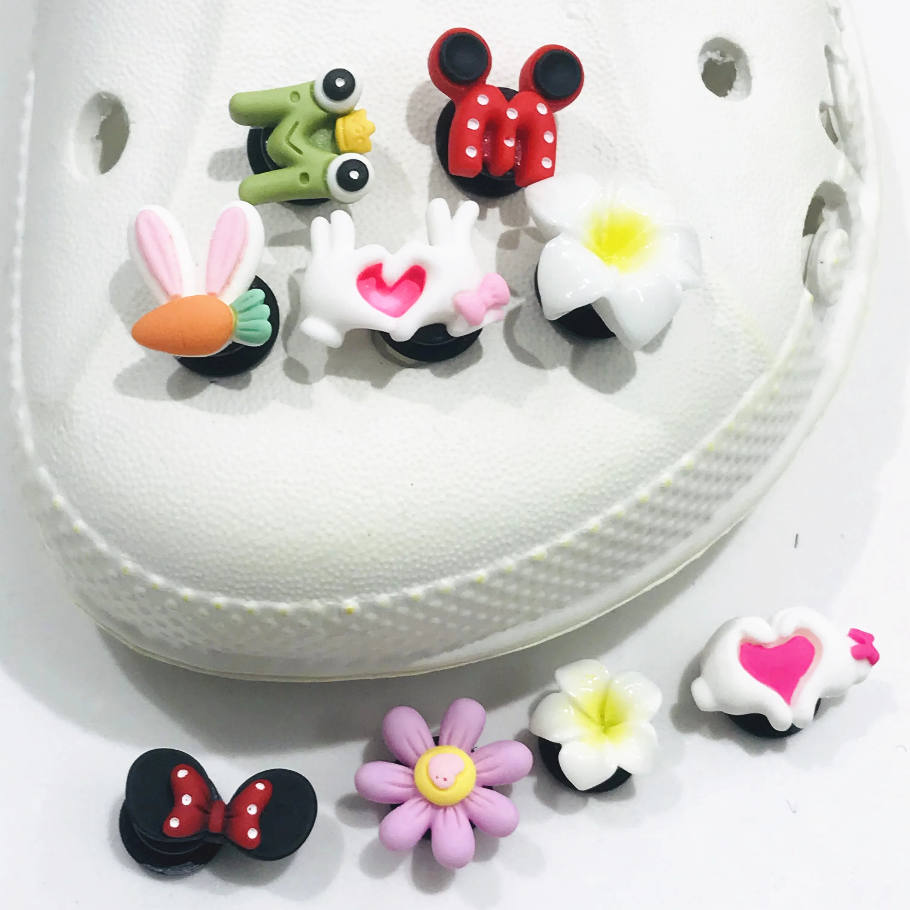 

9 шт./компл. Мультяшные розовые цветы, галстук-бабочка, резиновые подвески для обуви, аксессуары, пряжка для обуви, браслеты «сделай сам», рюк...