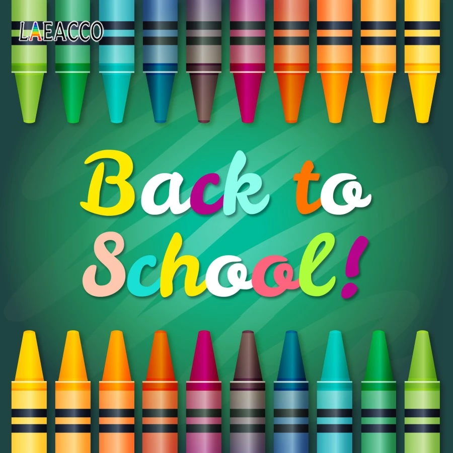 Laeacco красочные карандаши обратно в школу фотографии фон бесшовные баннер сцена