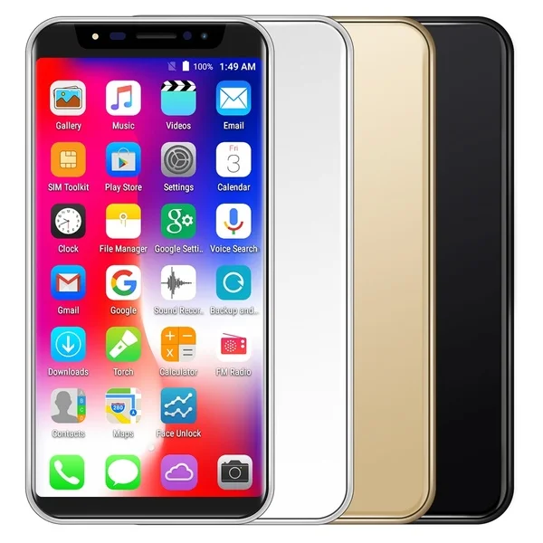 Разблокированный Android смартфон 5," дюймов HD полный экран Смарт мобильный телефон Лицо ID Google Play Бесплатный чехол 3,5 мм наушники подарок
