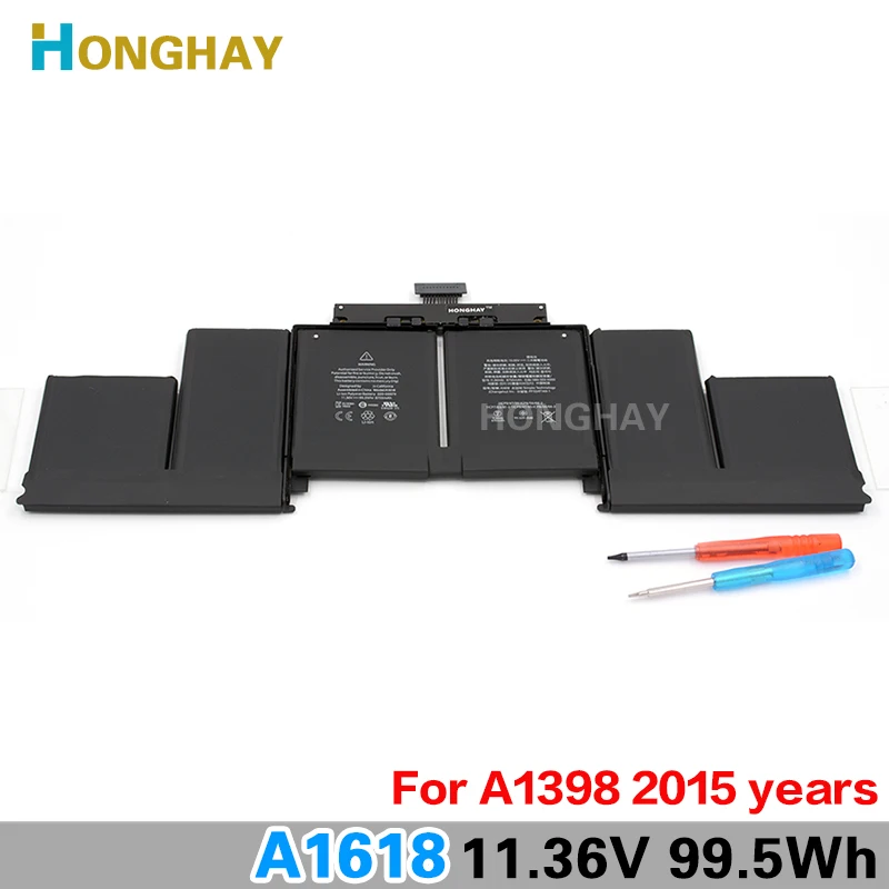 Honghay A1618 Аккумулятор для ноутбука Apple или Macbook Pro 15 &quotA1398 Retina 2015 020 00079 11 36 V 99.5Wh 8755mAh