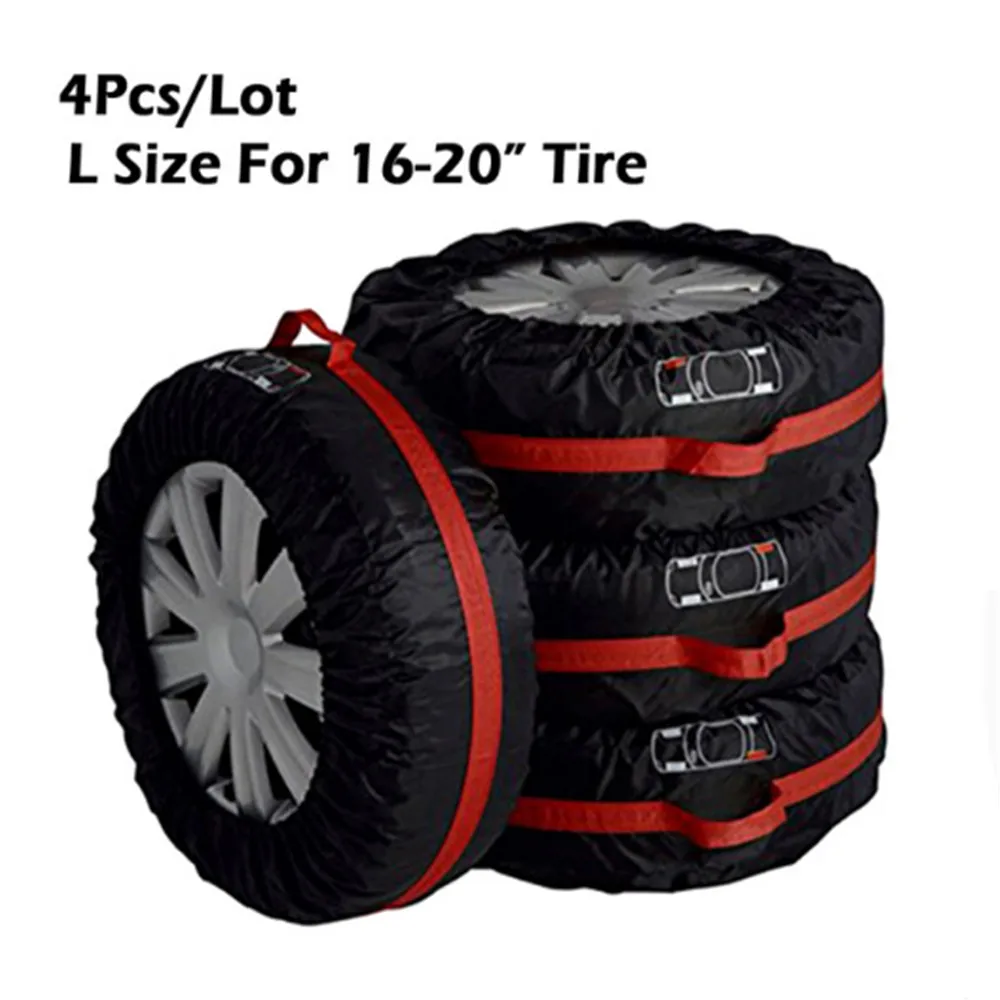 

4Pcs Car Spare Tire Cover Case Polyester Automobile Tires Storage Bag Covers Car Tyre Accessories Vehicle Wheel Protector