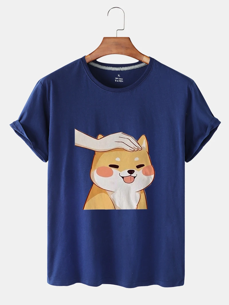 

Female Blouse Cute Breathable Puppy Print Short Sleeve Breathable Round Collar T-shirt Short Sleeve T-shirt Female Loose Shirt