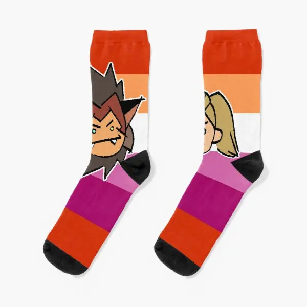 

Catradora Flag Crew Socks Black Women Best Mens Knee High Ankle