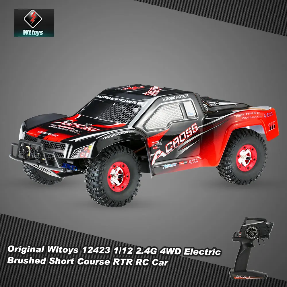 Wltoys 12423 50 км/ч высокоскоростной грузовик с щеточным покрытием для короткого хода