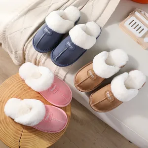 Autumn Winter New Men Women Plush Warm Home Soft Flat Slippers Fluffy Non-Slip Couple Comfortable Light Indoor Asakuchi Shoes