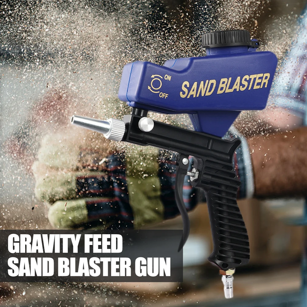 

Adjustable Sandblasting Gun 90psi Portable Sand Blaster Sand Blasting Machine Gravity Small Handheld Pneumatic Blasting Gun Set