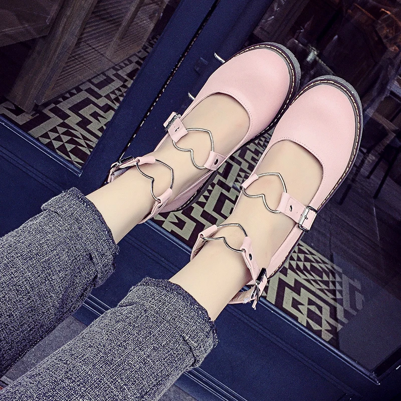 Женские винтажные туфли ulzzang на низком каблуке для косплея|Женские туфли| |