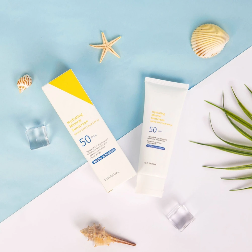 

Face Refreshing Sunscreen Cream 75g SPF50+ Multi-effect Sunscreen Isolation Whitening Moisturizing Oil Control