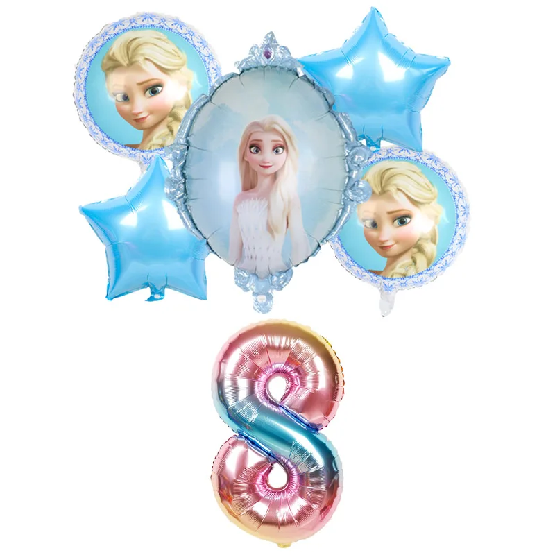 

elsa Disney Frozen princess helium balloons 32inch number Baby shower girl foil globos birthday party decorations kids toys