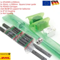 1pc ballscrew sfu2005 1500mm 2pcs 20mm square linear rail guide for cnc kit 3d printer part
