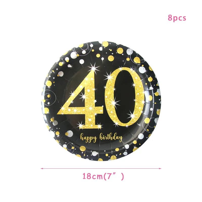 WEIGAO 30/40/50/60th латексные шары для взрослых Декор ко дню рождения конфетти воздушные шары Юбилей День рождения украшения 30 лет воздушные шары - Цвет: 7inch 40 plate