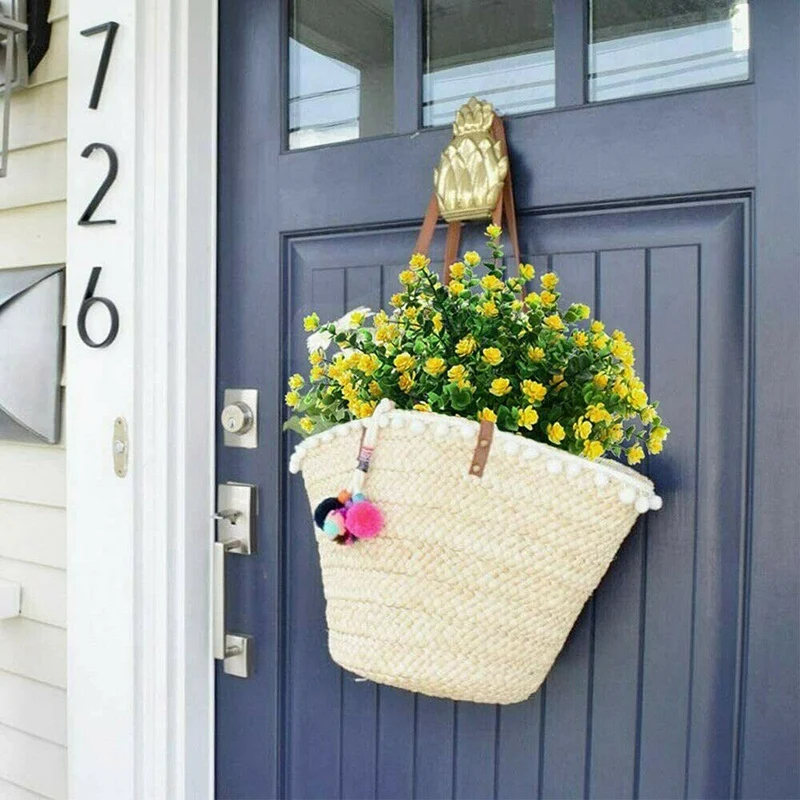 

4 Bundles Artificial-Flowers Fake Outdoor Plants UV-Resistant Home Garden Decor