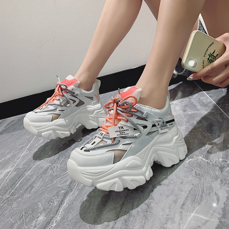 

New Sneakers 2021 Platform Shoes Designer Height Increasing Sport Ladies Trainers Casual Basket Female Chunky Sneakers Woman
