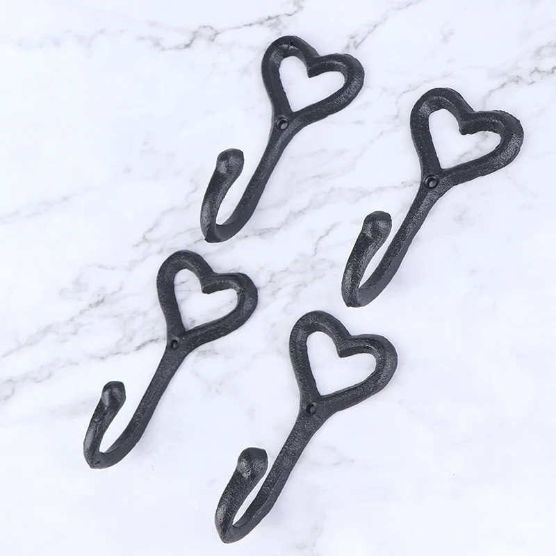 Новый 1 шт. Ретро кованый железный крючок в форме сердца Железный художественный