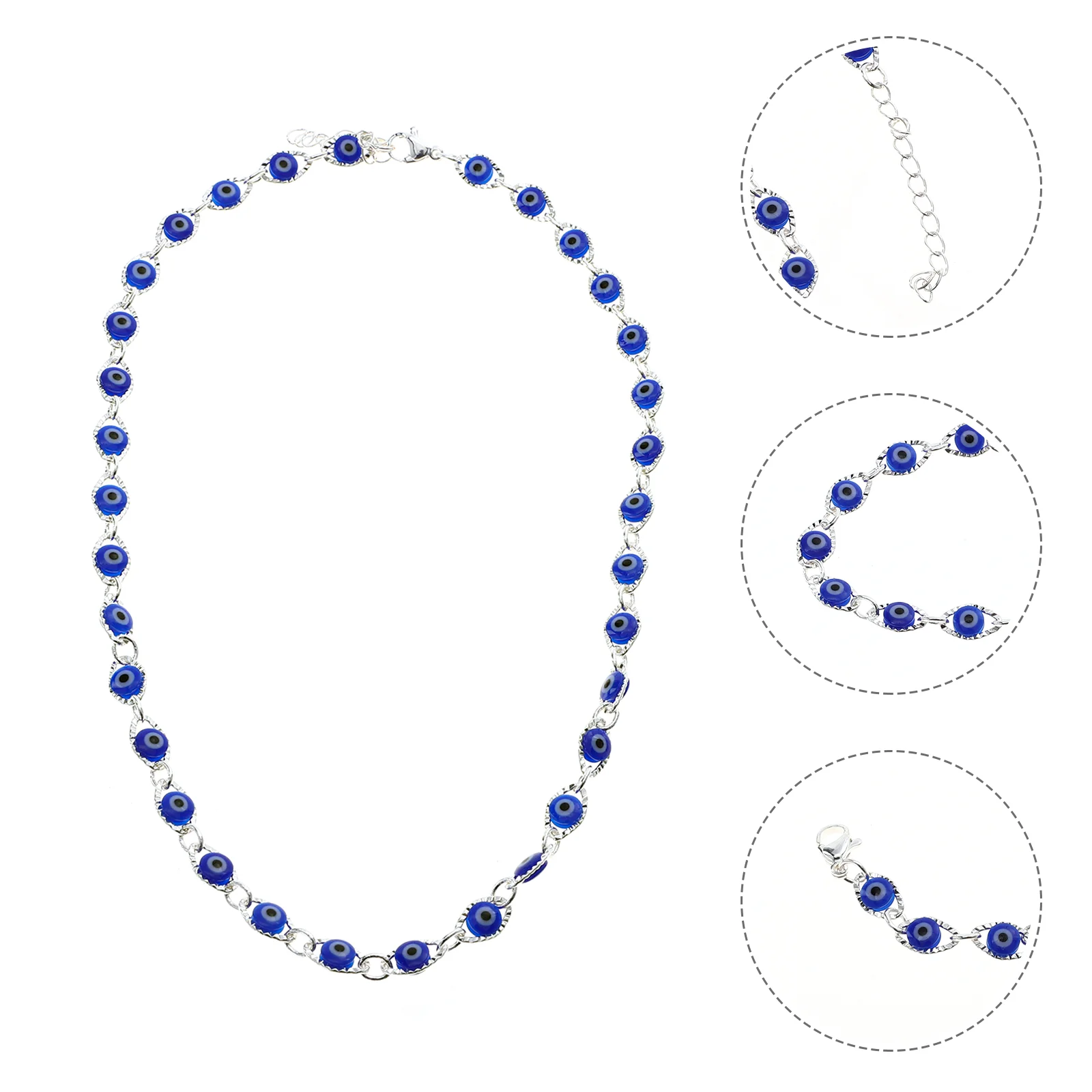

Evil Eyes Beads Necklace Gift Clavicle Chain for Birthday Beach Party Valentine