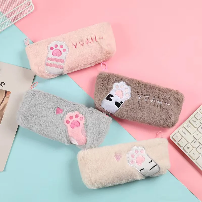 

Cute Cartoon Cat Paw Kawaii Receive Tools Makeup Pouch Cosmetics Pen Pencil Bag Case Organizer School Office Supplies Stationery