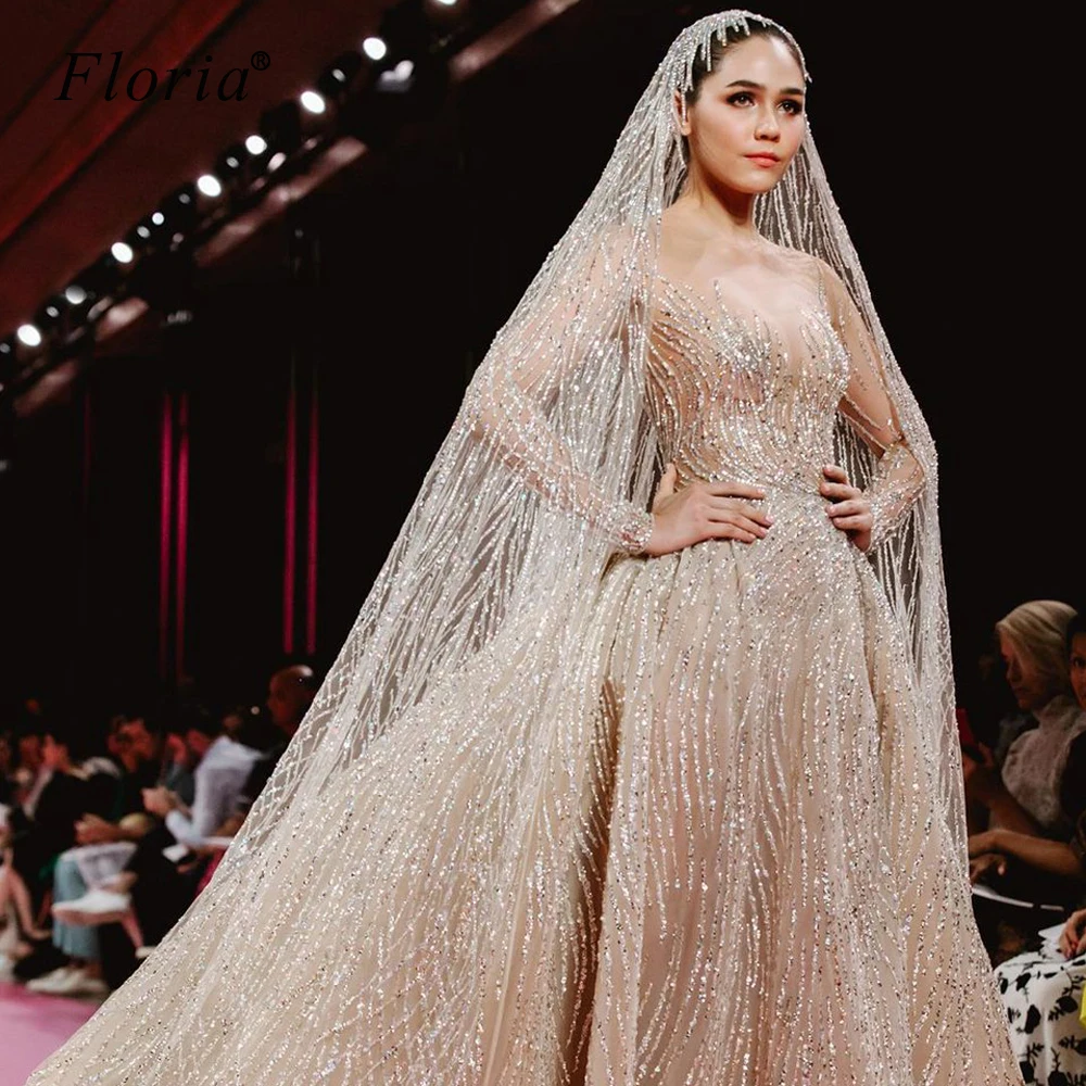 Роскошное прозрачное свадебное платье 2020 турецкое расширенная Кастомизация