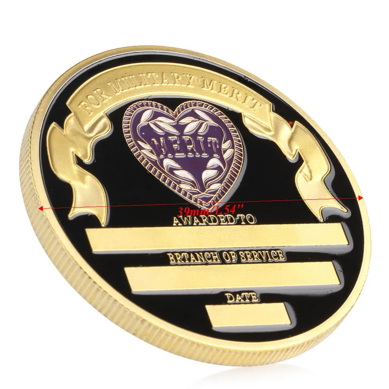 Фиолетовое сердце Военная заслуга памятная монета Коллекционная