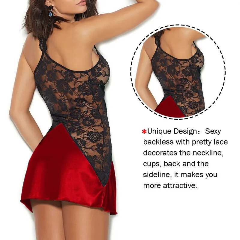 Милая Домашняя одежда сексуальная свободная ночная рубашка кружевная пеньюар |