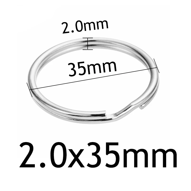 arc 2.0x35mm 10 шт./лот Нержавеющая сталь Отверстие Ключ Брелок для ключей 20/23/25/28/30/32/35 мм Для женщин Сталь круглый Разделение милый брелок подарки для Для мужчин - Цвет: arc 2.0x35mm