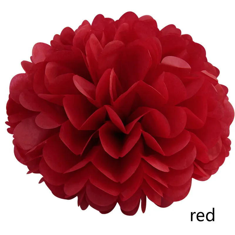 4/6/8/10/12/14/16 дюймов Декоративные Бумага Pom poms подвесной бумажный фонарик шары диаметром украшение на свадьбу День рождения Детская праздничная одежда; расходные материалы - Цвет: ZHQ red