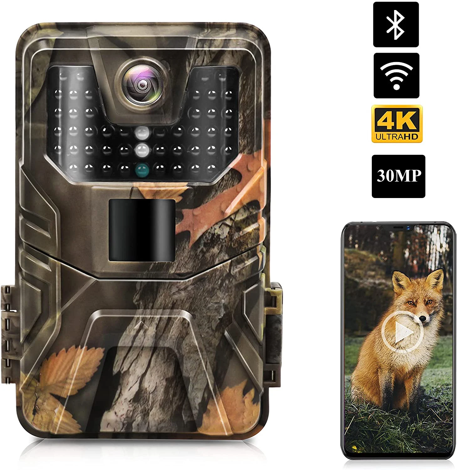 4K  Live Show Stream Trail Camera  30MP WIFI APP Bluetooth Control Hunting Cameras Night Vision Wildlife Photo Traps WIFI900PRO