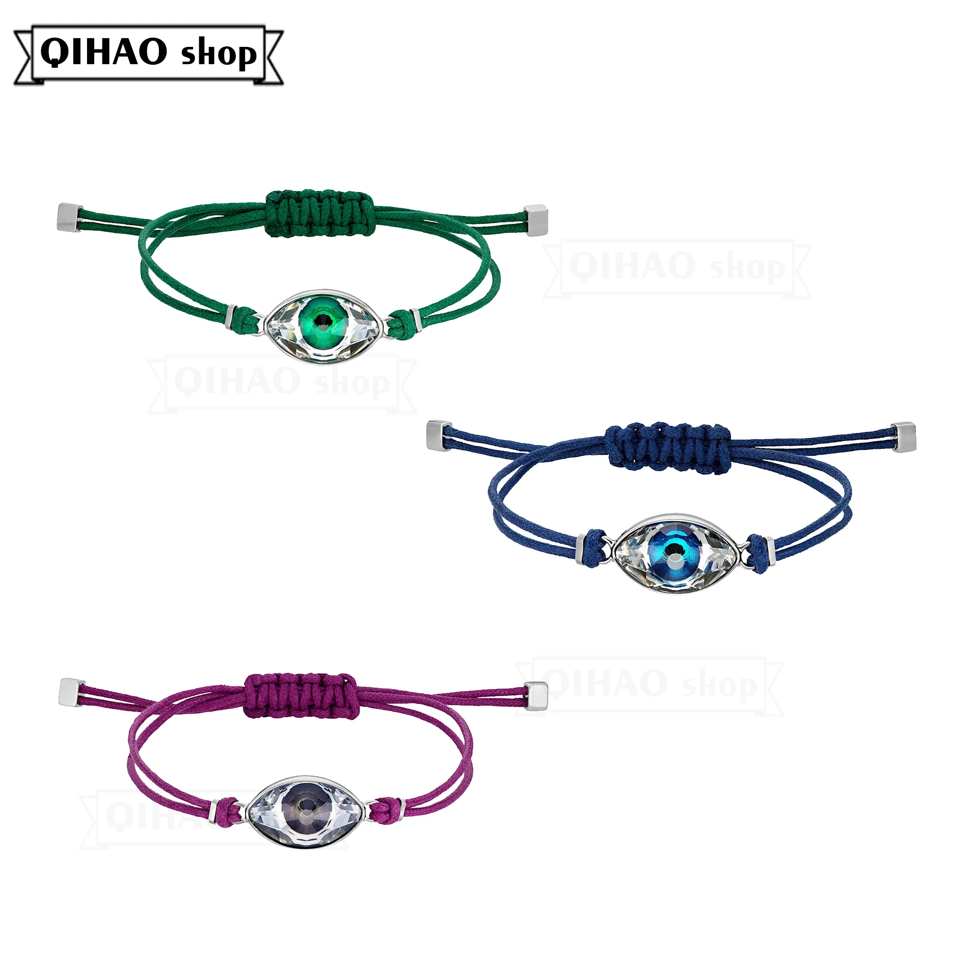 

SWA Fashion Jewelry High Quality 2021 New Blue Green Purple Woven Rope Women's Charm Bracelet Lovers Bracelet Jewelry