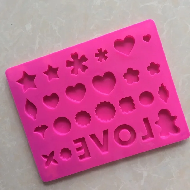 Любовь Английский алфавит цветок силиконовые формы шоколада льда лоток плесень