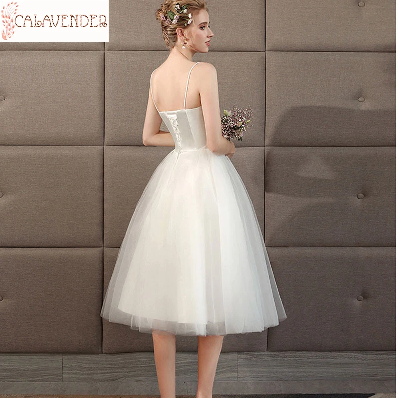 

Spaghetti White Homecoming Dresses A-Line Satin Tulle vestidos de graduacin Knee Length Party Dresses for Juniors