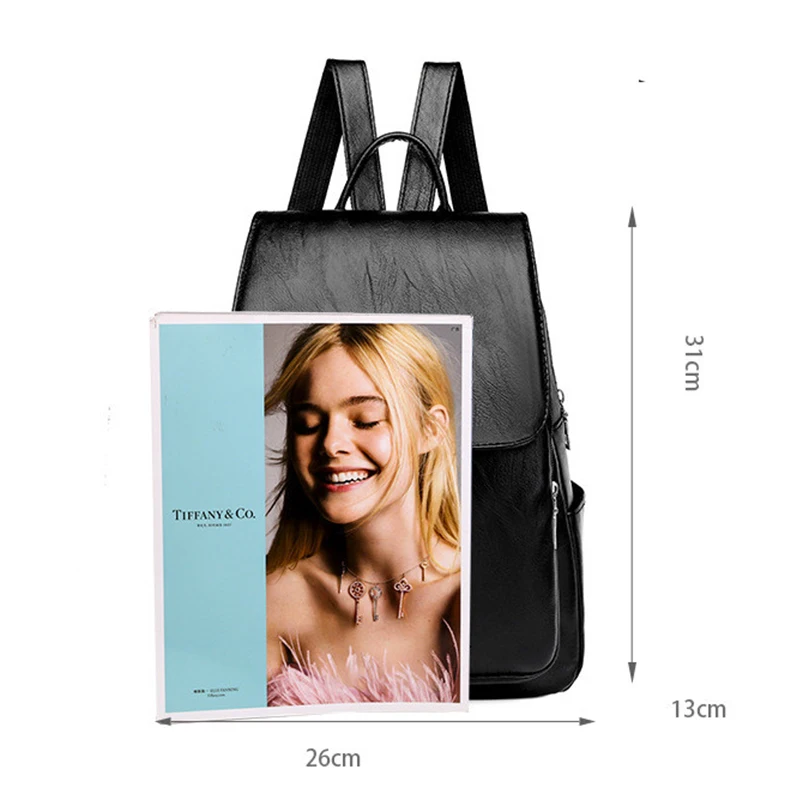 Женские маленькие черные рюкзаки Scione Молодежные из искусственной кожи для