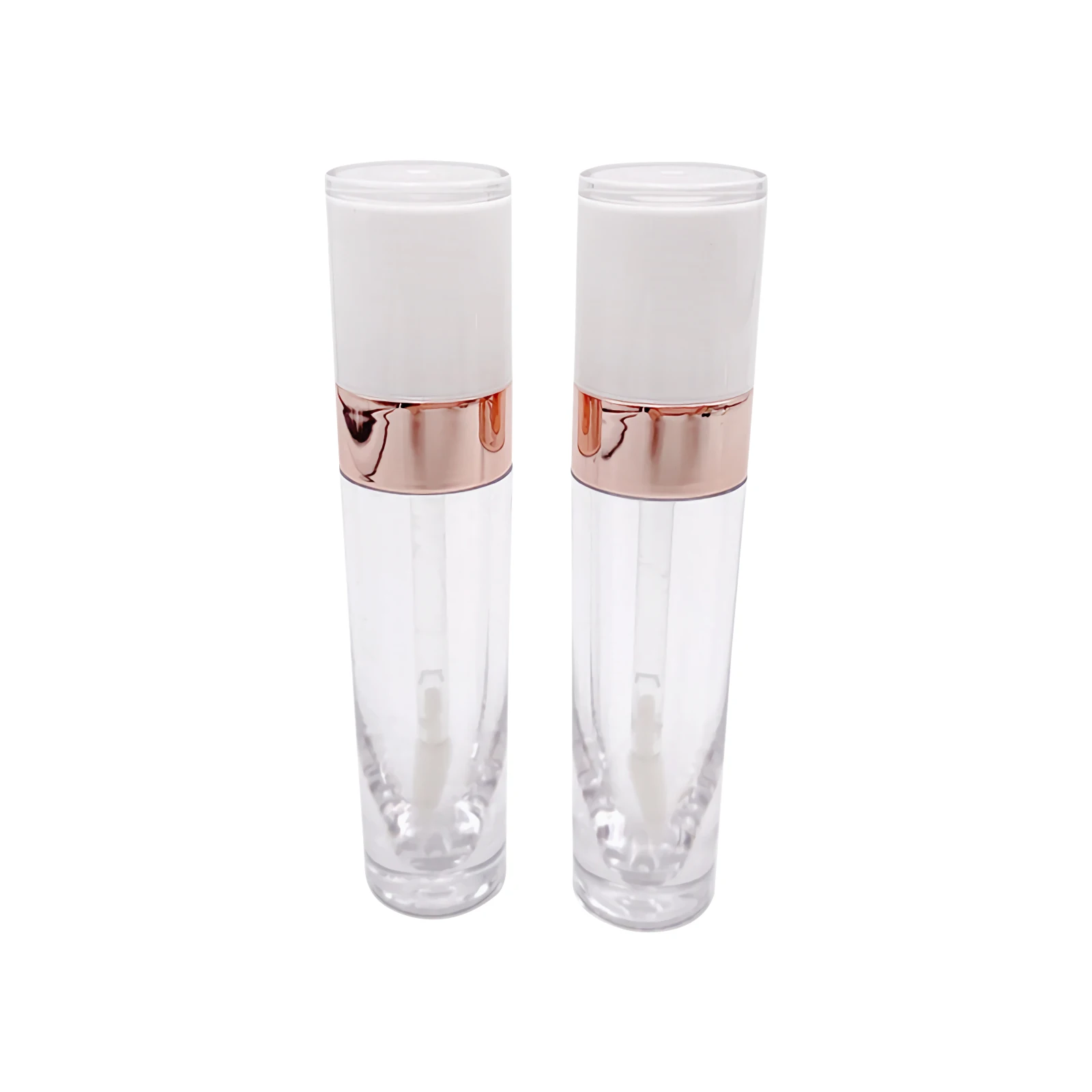

6.4ml Empty Lip Gloss Bottle Round Tube Diy Lipstick Container Refillable Vials Sample Display With Rubber Stopper 5pcs