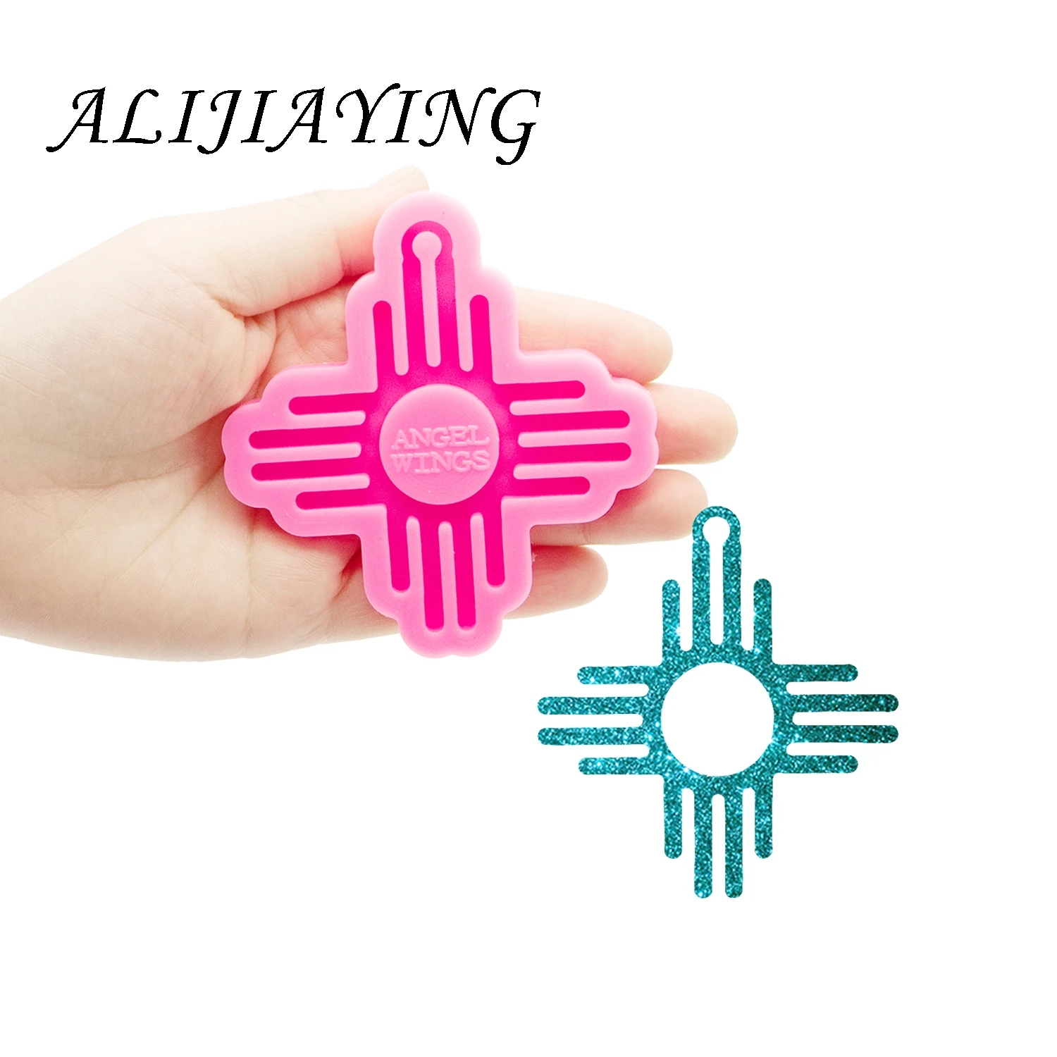 

Shine Inside Cross Resin Necklace Mold Silicone Moulds DIY for Keychain Epoxy Jewellery Making DY0710