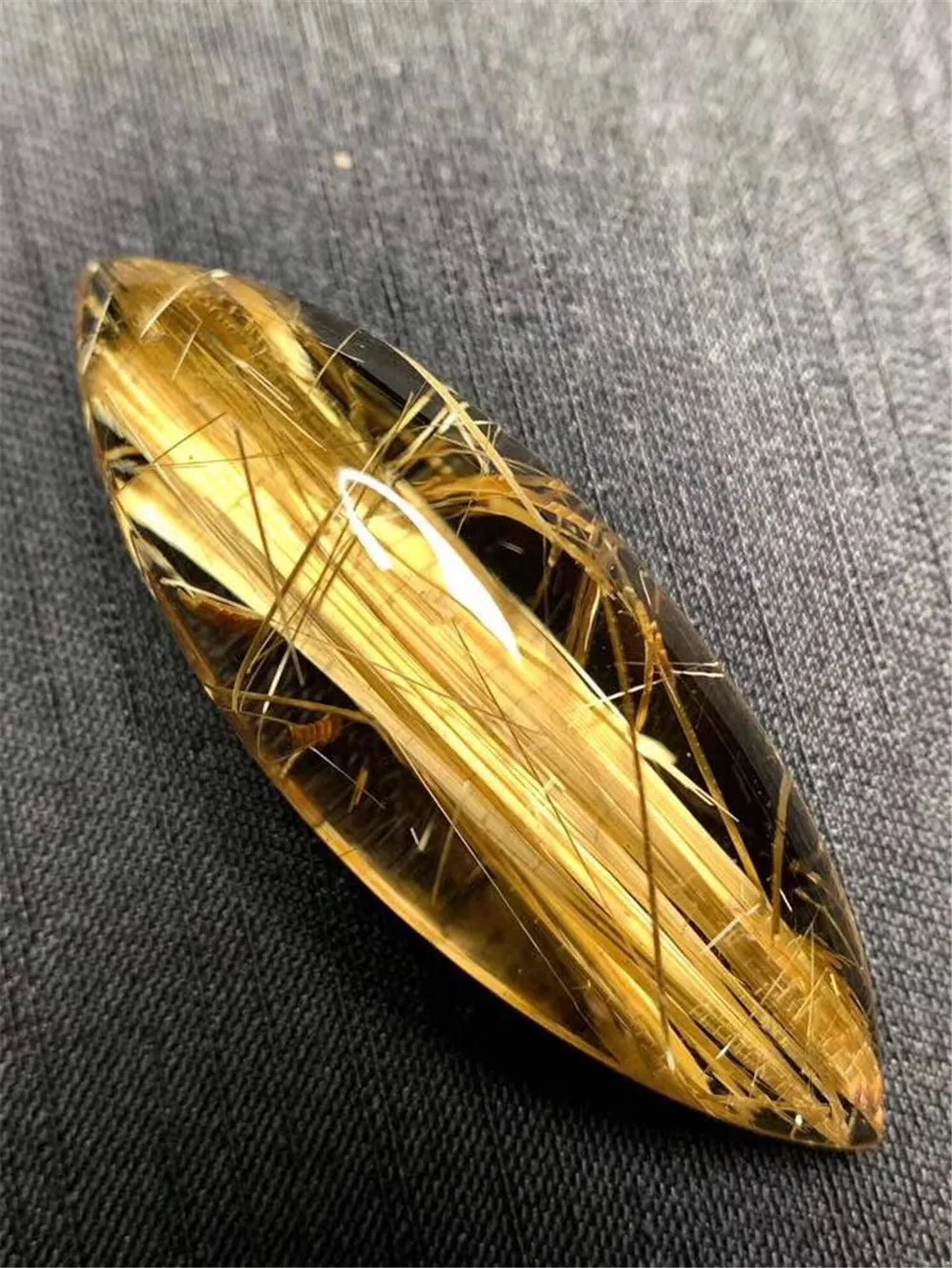 

Top Natural Gold Rutilated Pendant Jewelry For Woman Lady Man Wealth Luck Gift Crystal 41x15x11mm Rectangle Beads Gemstone AAAAA