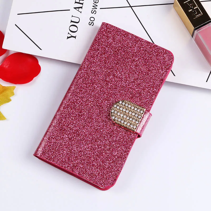Роскошный блестящий чехол AXD для Motorola Moto G3 G4 G5 G5S G6 Plus G7, чехол-книжка для Moto E4 E5 Plus g4 g6 g7 Play - Цвет: R-red With Diamond