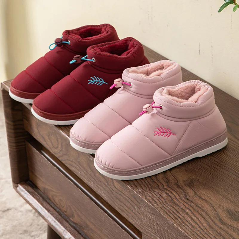 

Women Cotton shoes Winter Plush Warm Home Shoe Thick Bottom Non-slip Female Slipper Indoor Outdoor Comfort Couple Footwear 2021