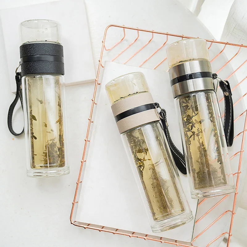 

Креативная разделительная стеклянная чашка с фильтром, двухслойная, герметичная, для цветочного чая, воды, для мужчин, женщин, мужчин, порта...