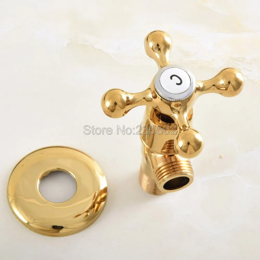 

1/2"male x 1/2"male Luxury Gold Brass Finish Bathroom Angle Stop Valve Filling Valves Lav020