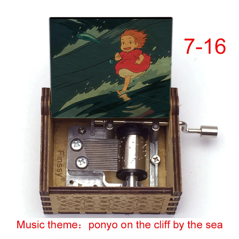 Музыкальная шкатулка ponyo на скале у моря no Ue Ponyo цветная деревянная музыкальная