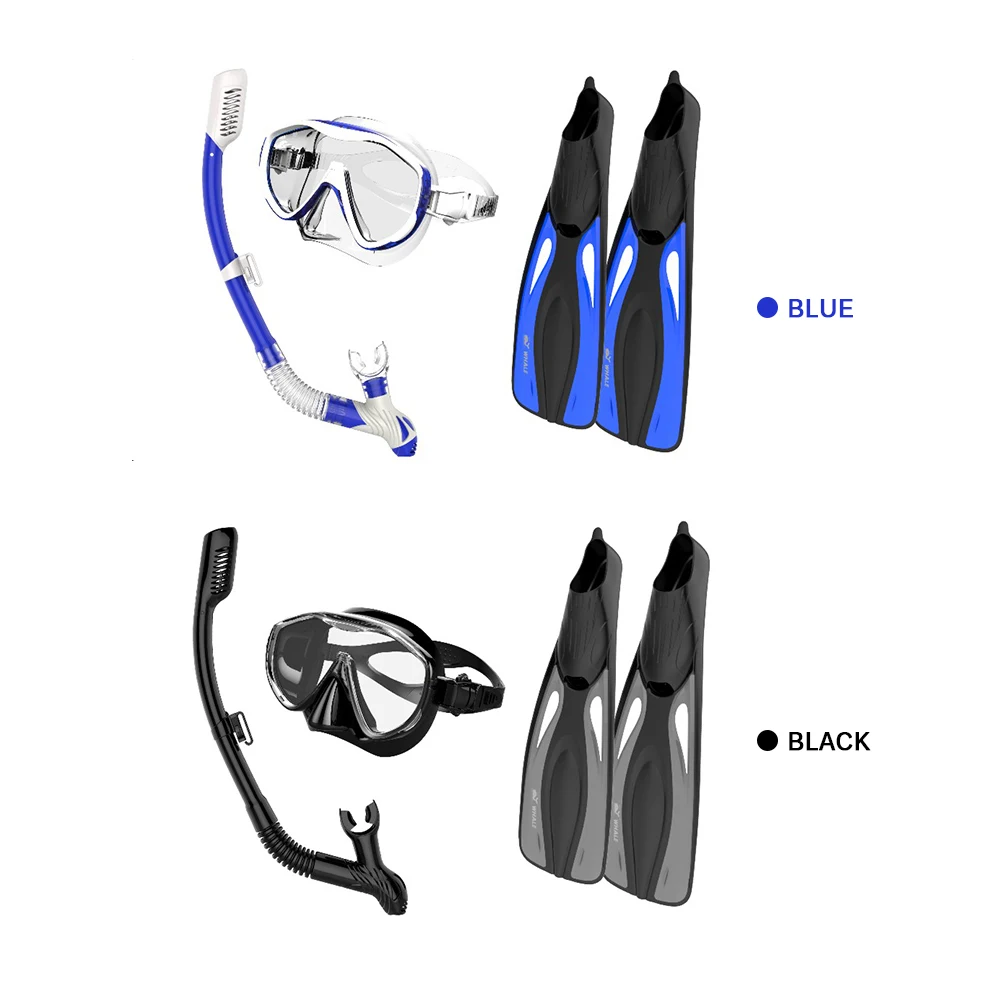 

Diving Set Snorkel Goggles Flippers Set Snorkeling Glasses Swimming Fins Scuba Snorkelling Gear Package Diving Swimming Glasses