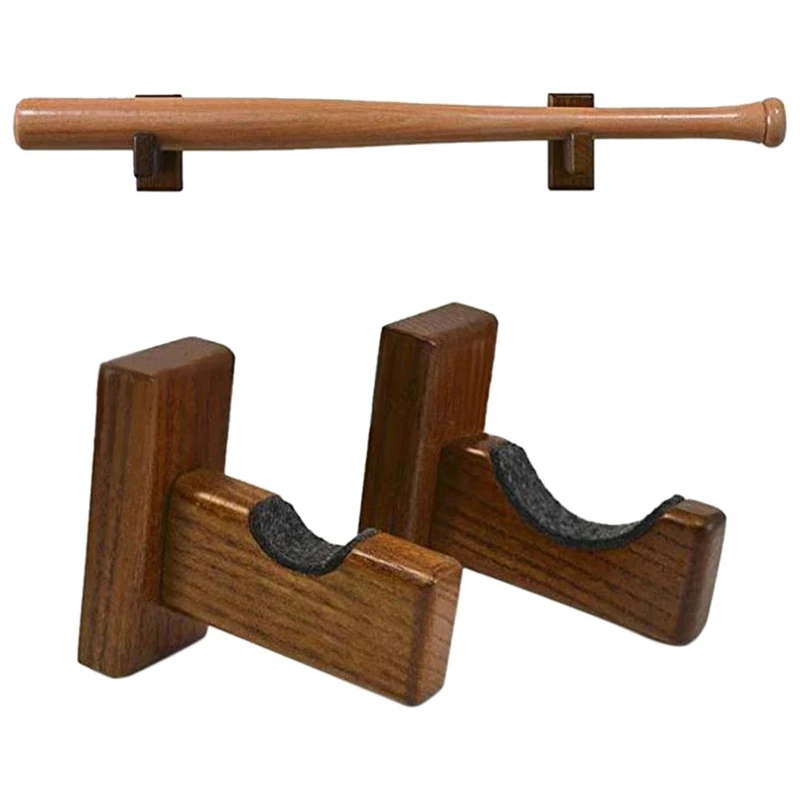 

Baseball Bat Wall Mount Display Case Wood Baseball Bat Holder Horizontal Display Rack for Softball and Hockey Stick