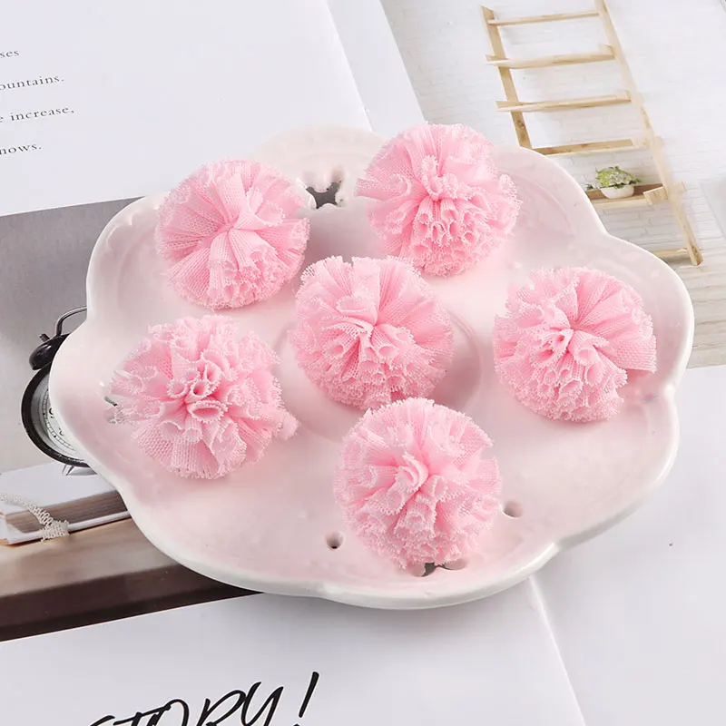 10 шт./лот 35 мм кружевной шар Сделай сам Марля эластичные цветы помпоны крафт