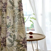 modern simple american printing natural custom home decoration blackout curtains for living dining room bedroom