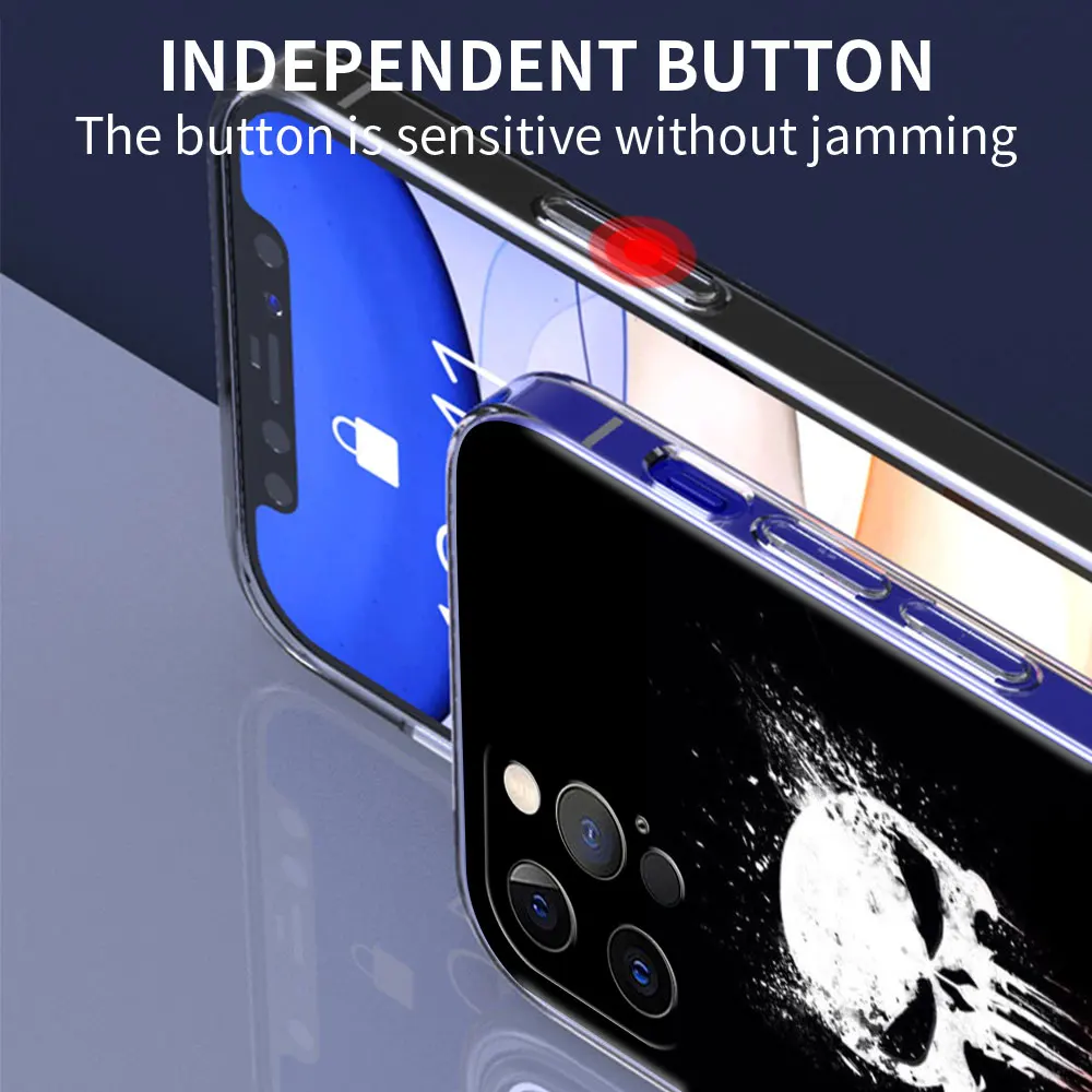 marvel the punisher logo soft tpu phone case for apple iphone 13 pro max 11 12 mini 7 8 plus x xs xr 65 6s back celular cover free global shipping