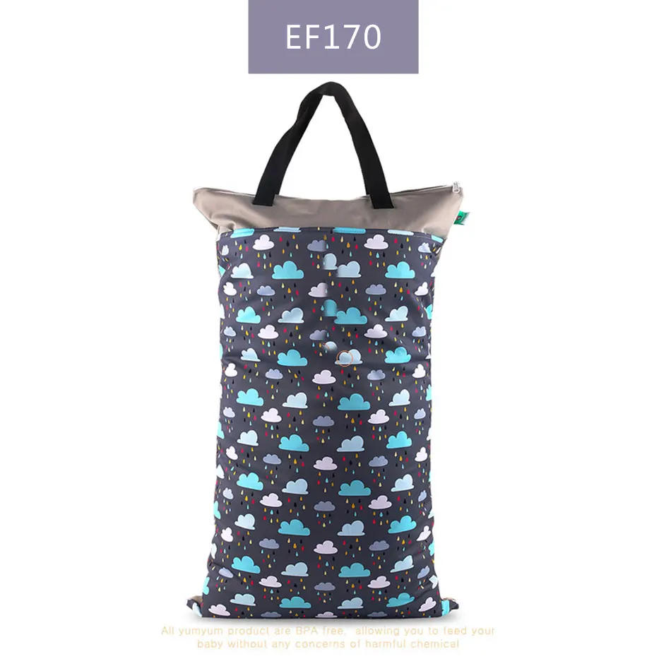 EF170-diaper bag Elinfant 40*70 см большая висячая Влажная/сухая сумка для белья для подгузников с двумя молниями водонепроницаемая сумка для подгузников Детская сумка для подгузников - Цвет: EF170-diaper bag