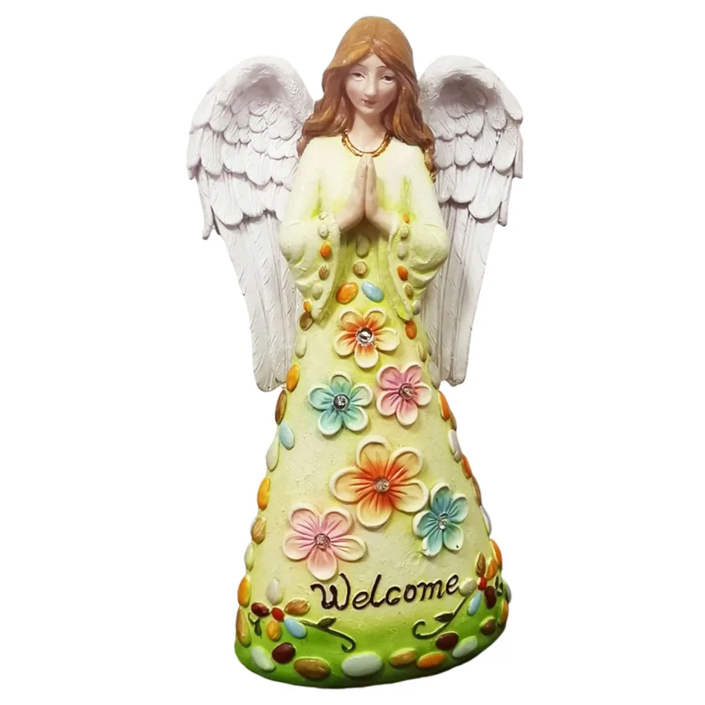 

Angel Garden Figurine Outdoor Garden Statue, Solar Praying Angel with LEDs Lights for Patio, Lawn, Yard Art, Housewarming Gift