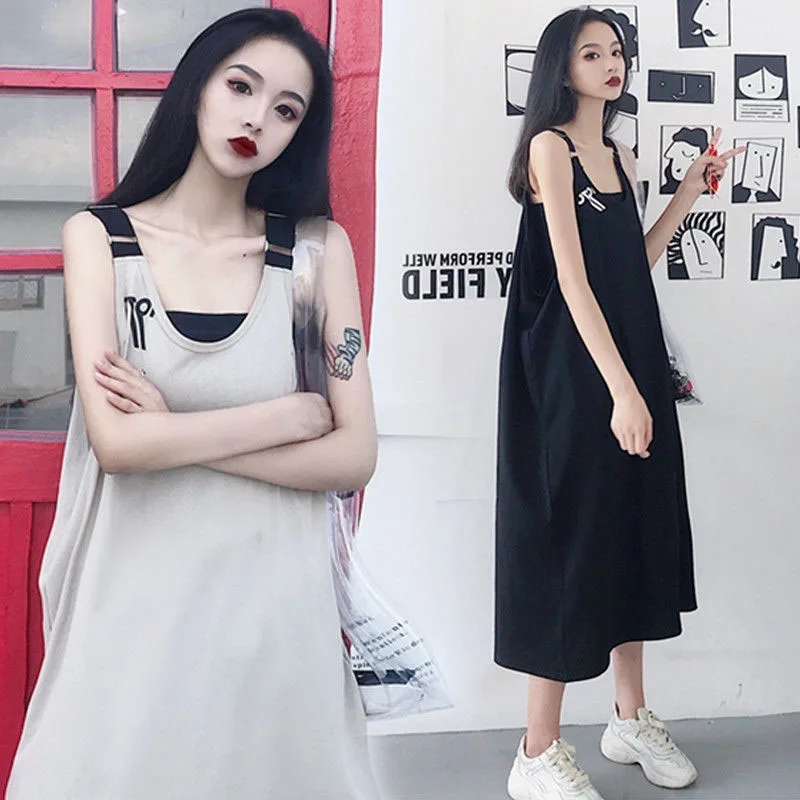 

Oversized Vest Long Skirt Summer Loose And Thin Over The Knee Maternity Dress Women
