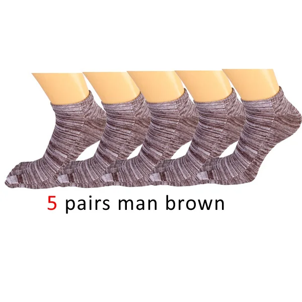 man brown WHLYZ YW 5 пар/лот, носки с пятью пальцами для женщин и мужчин, цветные хлопковые носки с пальцами, носки, calcetines hombre, горячая распродажа, для пар - Цвет: man brown